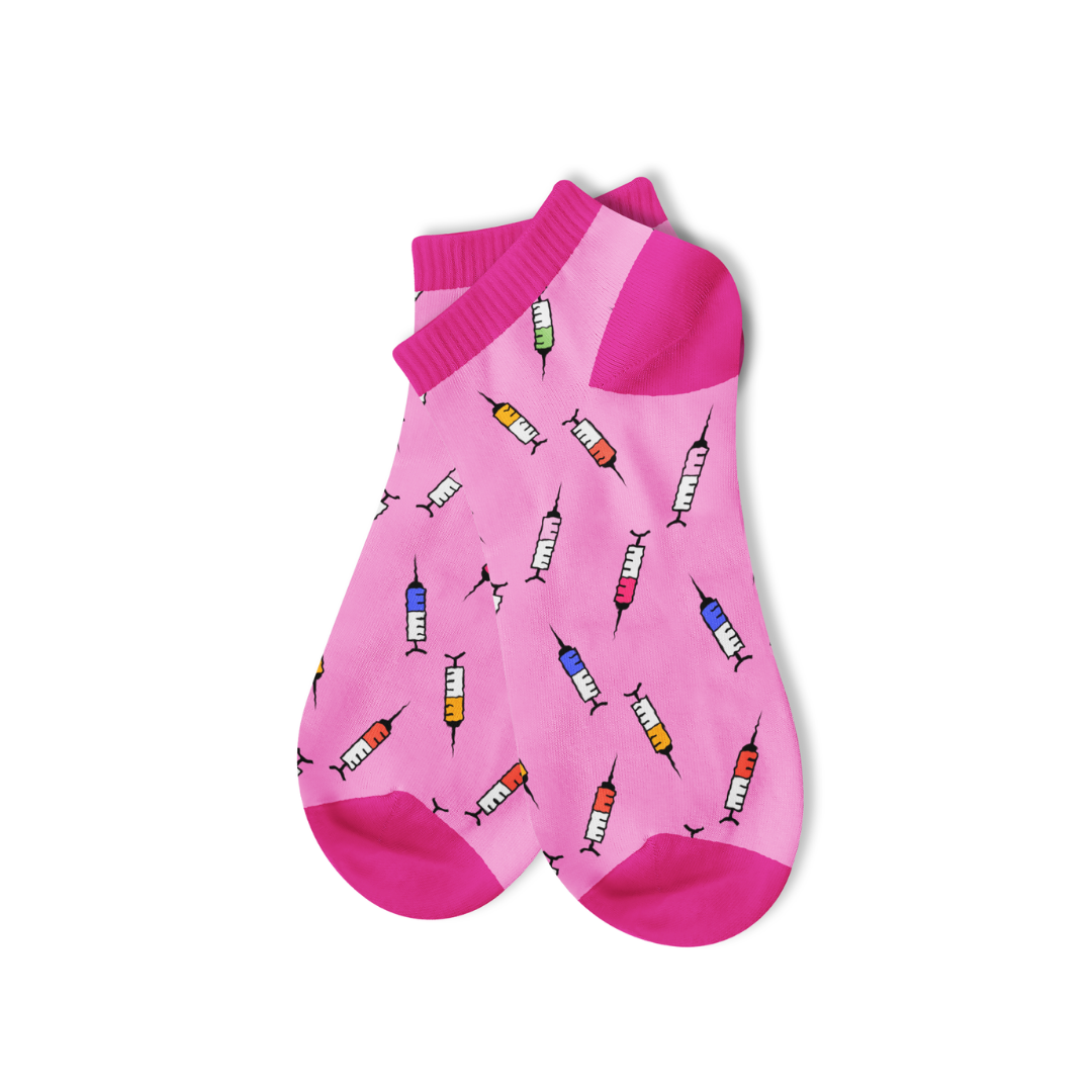 Syringe Ankle Socks – Pink Edition