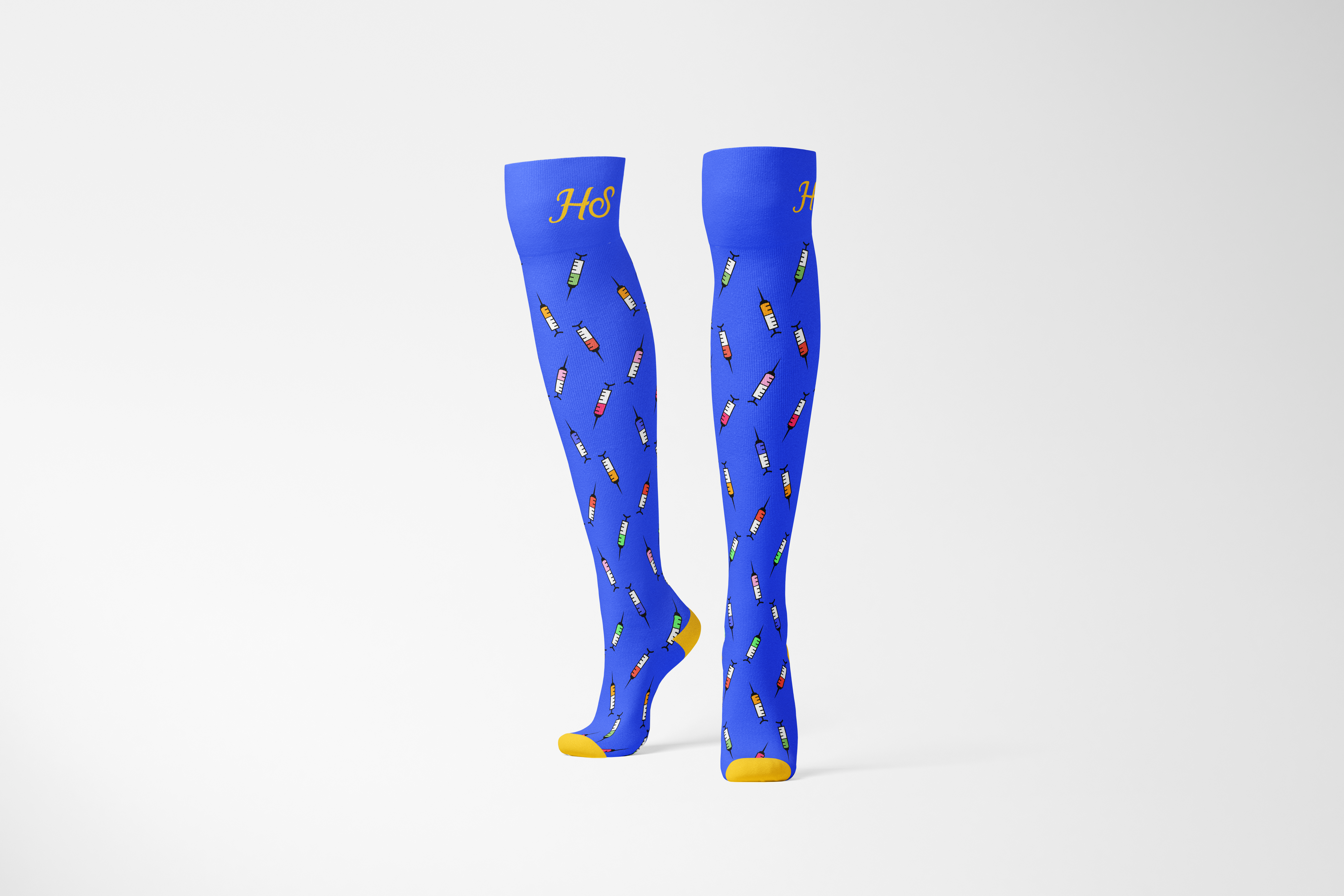 Compression Syringe Socks - Blue Edition